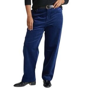 NEW Universal Standard Cassidy Straight Leg High Rise Corduroy Pants 12 Blue